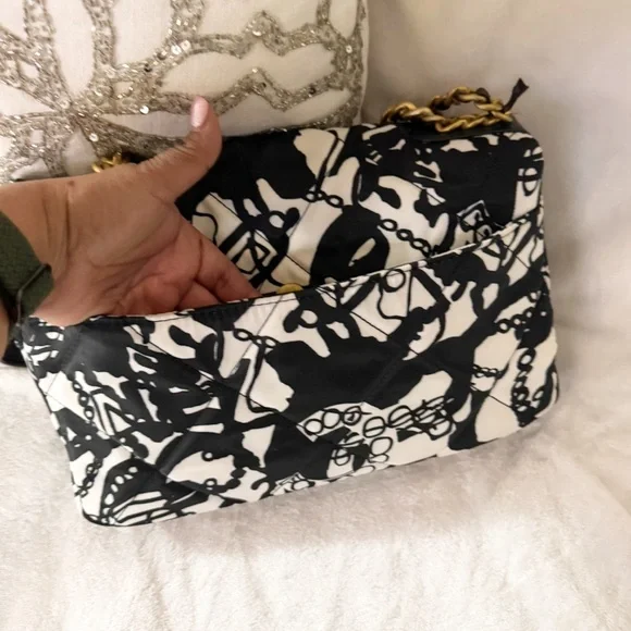 Inspired Quilted Printed Canvas Black And White